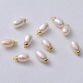 Pendentifs en perles d'eau douce naturelles de 6mm avec anneaux dorés pour bijoux DIY - 14# 6*12mm Pendentif Perle Ovale