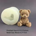 3D teddy bear silicone mold with textured resin bear for cake and candle DIY craft - Large Teddy Bear