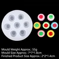 7-cavity mini round silicone mold for fruit cake and blueberry tart baking B1142 - 2#B1142 Cylinder / Clear