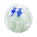 Spherical crystal paperweight with blue dolphins and internal bubbles home decor - Coral Fish - Green