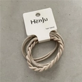 Set of beige twisted elastic hair bands on a display card for daily hairstyling - Beige (4Pcs) Card Packed