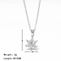 Collana a fiore in argento da 21mm con zirconi e catena regolabile da 40+5cm donna - Platino