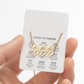 Gold-plated 999 angel numbers necklace with double-layer hollow design on display card - Cutout 999 / Gold