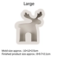 Grey Christmas reindeer silicone mold for DIY candles and soap 10x12x2.5cm size - Large / Gray