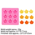 Stampo in silicone rosa per cioccolatini e fondant a forma di foglia di acero - 4# Rosa - Foglia di Acero a 9 Fori (B672)