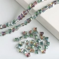 Iridescent butterfly crystal beads with rainbow finish for DIY jewelry and necklaces - Rose Red Green