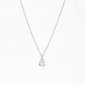 Elegant pear-cut silver necklace with a teardrop pendant in a three-prong setting - Silver (PD1679)