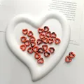 Orange leopard print heart-shaped acrylic beads for DIY jewelry making and crafts - Orange Leopard
