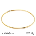 Collana minimalista a serpente in acciaio inossidabile placcato oro 18K 450x3mm - Stile Larghezza 3mm (KN107120-Z) / Oro