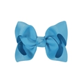 Blue 4.13 inch grosgrain ribbon bubble flower hair bow clip for girls' hairstyles - Sky Blue