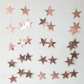 Hanging rose gold star garland decorations with metallic reflective glitter finish - Mirror Rose Gold Stars