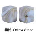 Perlina in silicone per dentizione 17mm esagonale, motivo pietra minerale gialla #69 - Minerale Giallo