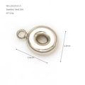 Polished silver stainless steel donut pendant bead for jewelry making 10mm 0.6g - Letter O / Steel