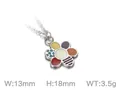 Blumen Herz Anhänger Halskette mit bunten Emaille in Rot Gelb und Lila Tönen - Bunte Blumenform Typ A (KN25705-Z)