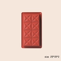 Rote Silikon-Schokoladenform mit 8 Stern-Hohlräumen zum Backen, Größe 25x15x2 cm - Großer Diamant Rotbraun (73g)