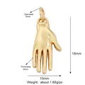 Goldener Hamsa-Hand-Anhänger aus Kupfer mit Hohl-Design und poliertem Finish - M599091-gold / Gold