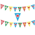 Colorful animal party banner with cartoon sun design for Children's Day celebration - June 1st Bunting (LU 04)