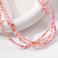 Collana multistrato fatta a mano con piccole perline cilindriche rosa e arancioni - 1 Pezzo / Rosa Chiaro