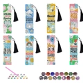 8-piece set of DIY diamond painting bookmarks with tassels and creative floral patterns - Inspirational Quotes