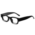 Modern black thick frame square polarized sunglasses with glossy finish hip hop style - Black Frame Anti-Blue Light