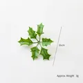 Artificial 16cm holly leaf branch for Christmas DIY decor, lightweight green foliage - 6-Fork Green Leaves