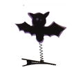 Pince à cheveux chauve-souris d'Halloween en feutre violet et noir avec un ressort - Style H (Chauve-souris Ailes Violettes)