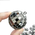 Mini mirror disco ball ornament with metal ring for party decoration and tree hanging - 2cm Silver / Eyelet Style Loose Ball