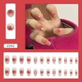 Faux ongles blush roses avec motif d'étoiles et strass en boîte de 24 pièces - Style Cœur Scintillant (Z262)