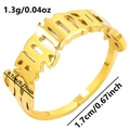 Adjustable golden stainless steel ring featuring custom cutout name Braden design - Sagittarius / Gold