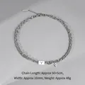 Double-layered silver Aries zodiac necklace with square pendant and blue stone - Aries