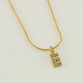 Golden snake chain necklace with sparkling zircon-studded letter E pendant - Gold Letter E (With Chain)