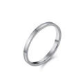 Minimalistische gepolijste roestvrijstalen ring in zilver met gladde platte buitenkant - Maat 6 / 2mm Staalkleur