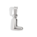 Polished silver letter L balloon style pendant made of durable stainless steel - Steel-L