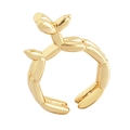 Adjustable copper ring featuring a glossy gold balloon dog design with neon enamel finish - Gold - Balloon Dog