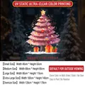 Pink Christmas tree static window cling decal with Merry Christmas festive ornaments - Small (40*55CM)