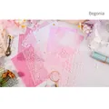 Pink and purple retro decorative scrapbooking paper set with lace and grid patterns - Begonia