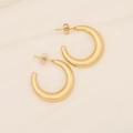 Macro view of thick C-shaped golden earrings with polished minimalist finish - Thickened Open C-Shape Style(8#)
