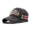 Detalle de gorra gris desgastada con bordado Jeans y borde de visera con efecto roto - 56-60cm / Negro