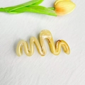 11 cm Haarklammer in gelbem Marmor-Bernstein-Muster mit wellenförmigem Design - Wellenkralle 10.5cm / Braun Kaffee Marmor