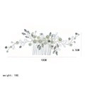 Handmade bridal hair comb with silver wire, white pearls, and crystals, 18cm width size - H-2005 Silver