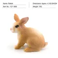 Figurine de lapin marron et blanc réaliste avec texture de fourrure et pose authentique - Petit Lapin Brun Clair Assis (PL127-1800)