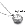 Collier signe Sagittaire poli avec oxyde de zirconium et carte des constellations - Sagittaire (KN89796-KFC)