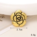 Vintage style 2.7cm golden camellia flower charm with 8.8g weight and metal texture - D1229 Vintage Gold Large Flower