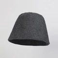 Dark grey wool bucket hat with a minimalist felt texture for autumn and winter - M (56-58cm) / Gray