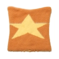 Detail of plush orange knit fabric featuring a fuzzy yellow star pattern texture - M (56-60cm) / Yellow