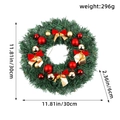 30cm Christmas wreath with red bows, ornaments and green pine needles for door decor - J1-5 Chain Style