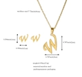 Dettagli dimensionali per set di gioielli con lettera W in acciaio inossidabile - Lettera W / Oro