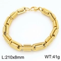 Bracciale da uomo in acciaio inossidabile dorato stile meccanico, dimensioni 210x8mm - Oro (KB209972-ZCG)