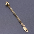 Golden stainless steel necklace extender chain with lobster clasp and S.Steel tag - S1650 Oval Tag With Clasp / Gold