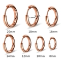 Orecchini a cerchio in acciaio al titanio oro rosa, misure 8-20mm e spessore di 2,0mm - 20mm / Oro rosa